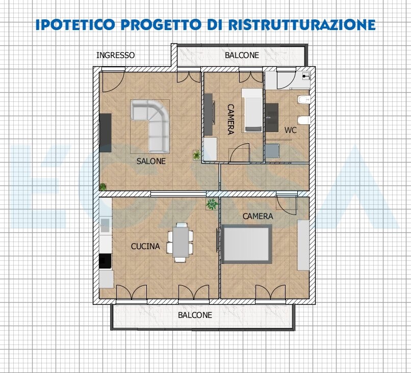 Planimetria 2D Ipotetico progetto di ristrutturazione